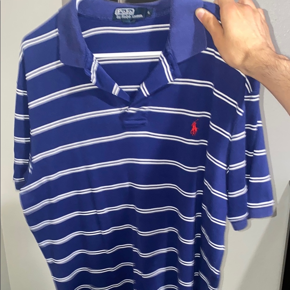 Polo by Ralph Lauren Blue and White Striped Polo Shirt
